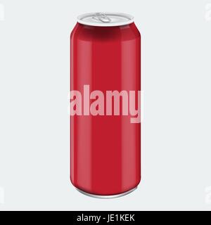 Rot Metall Aluminium Getränk trinken. Mock-up für Produktverpackungen. Energetische Getränke können 500ml, 0, 5L Stock Vektor