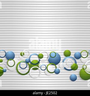 Bright Kreise auf dem grau gestreiften Hintergrund. Vektor Eps 10 Stockfoto