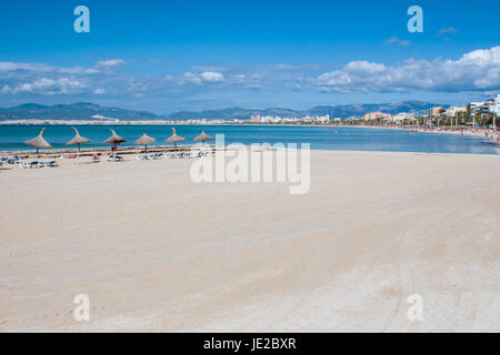 Blick Auf Den Berühmten Und Berüchtigten Playa de Palma, Mallorca Stockfoto