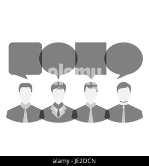 Abbildung Symbole von Geschäftsleuten mit Dialog Sprechblasen, Textfreiraum für Text- Stockfoto