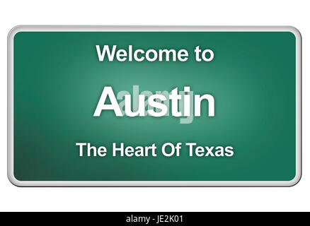 Grünen Ortsschild mit freundlichen Grüssen Stockfoto