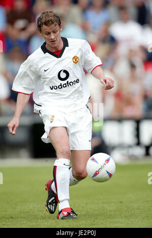 OLE-UNITED GUNNAR SOLSKJAER MANCHESTER FC 27. Juli 2002 Stockfoto