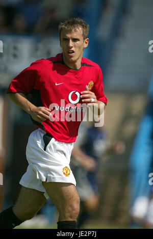 PHILIP NEVILLE MANCHESTER UNITED FC SALTERGATE CHESTERFIELD ENGLAND 26. Juli 2002 Stockfoto