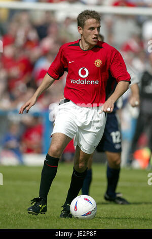 PHILIP NEVILLE MANCHESTER UNITED FC SALTERGATE CHESTERFIELD ENGLAND 26. Juli 2002 Stockfoto