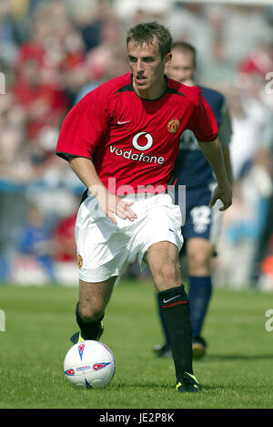 PHILIP NEVILLE MANCHESTER UNITED FC SALTERGATE CHESTERFIELD ENGLAND 26. Juli 2002 Stockfoto