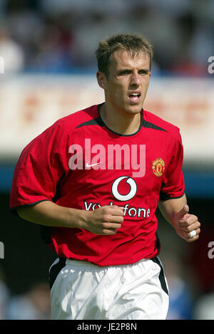 PHILIP NEVILLE MANCHESTER UNITED FC SALTERGATE CHESTERFIELD ENGLAND 26. Juli 2002 Stockfoto