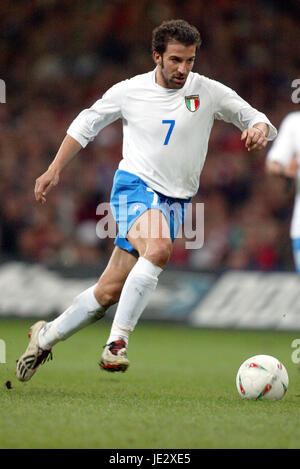 ALESSANDRO DEL PIERO Italien & JUVENTUS MILLENNIUM Stadion CARDIFF WALES 16. Oktober 2002 Stockfoto