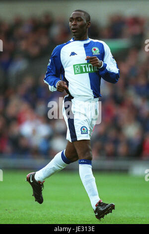 ANDY COLE BLACKBURN ROVERS FC EWOOD PARK BLACKBURN ENGLAND 12. Januar 2002 Stockfoto