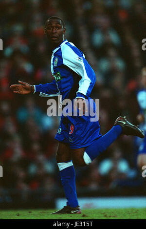 ANDY COLE BLACKBURN ROVERS FC OLD TRAFFORD MANCHESTER 19. Januar 2002 Stockfoto