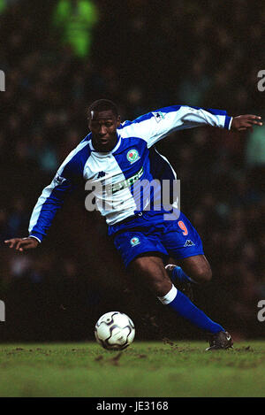 ANDY COLE BLACKBURN ROVERS FC OLD TRAFFORD MANCHESTER 19. Januar 2002 Stockfoto