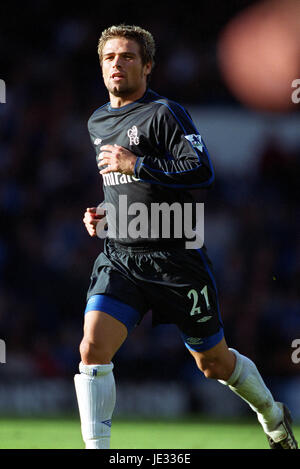 ENRIQUE DE LUCAS CHELSEA FC MAINE Straße MANCHESTER ENGLAND 19. Oktober 2002 Stockfoto