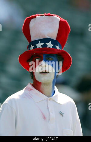 US-Fußball FAN USA V Kanada CARSON LOS ANGELES USA 11. Oktober 2003 Stockfoto