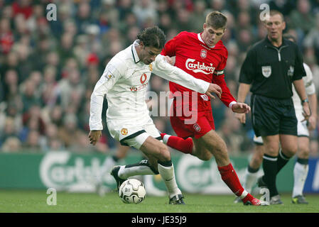 RUUD VAN NISTELROOY, Steven Gerrard, Liverpool gegen Manchester United, Liverpool gegen Manchester United, 2003 Stockfoto