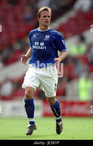 TOBIAS LINDEROTH EVERTON FC RIVERSIDE STADIUM MIDDLESBROUGH ENGLAND 21. September 2003 Stockfoto