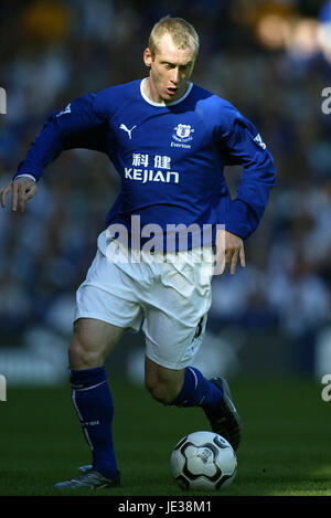 TONY HIBBERT EVERTON FC GOODISON PARK LIVERPOOL 12. September 2003 Stockfoto