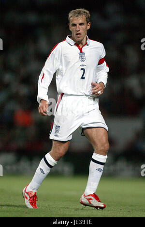 PHILIP NEVILLE ENGLAND & MANCHESTER UNITED FC PORTMAN ROAD IPSWICH 20. August 2003 Stockfoto