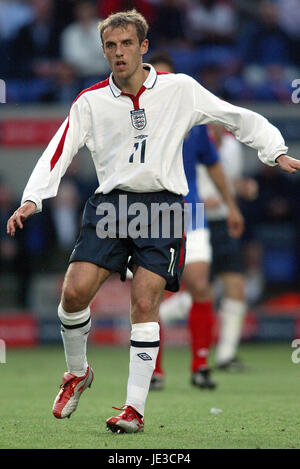 PHILIP NEVILLE ENGLAND & MANCHESTER UNITED FC WALKERS STADIUM LEICESTER ENGLAND 3. Juni 2003 Stockfoto