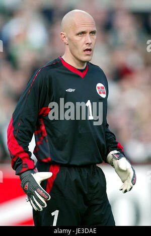 FRODE OLSEN Norwegen LANSDOWNE ROAD DUBLIN Irland 30. April 2003 Stockfoto
