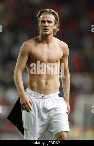 DAVID BECKHAM MANCHSTER UTD V REAL MADRID 23. April 2003 Stockfoto