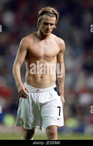 DAVID BECKHAM MANCHSTER UTD V REAL MADRID 23. April 2003 Stockfoto