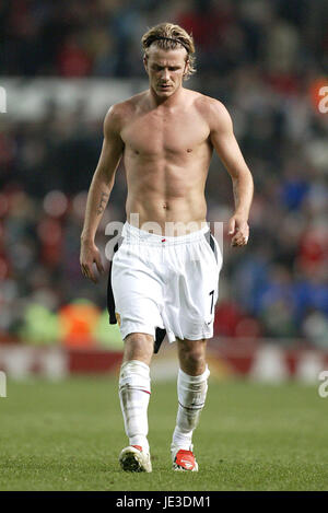 DAVID BECKHAM MANCHSTER UTD V REAL MADRID 23. April 2003 Stockfoto