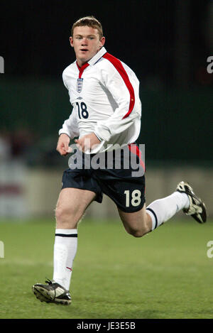WAYNE ROONEY, England und FC Everton, LIECHTENSTEIN V England 2003 Stockfoto