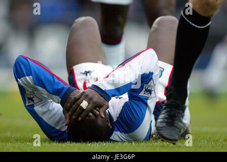 ANDY COLE BLACKBURN ROVERS FC EWOOD PARK BLACKBURN 8. Februar 2003 Stockfoto