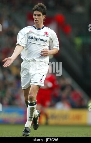 CHRIS RIGGOTT MIDDLESBROUGH FC Anfield Road LIVERPOOL ENGLAND 8. Februar 2003 Stockfoto