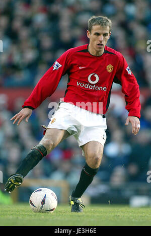 PHILIP NEVILLE MANCHESTER UNITED FC OLD TRAFFORD MANCESTER 4. Januar 2003 Stockfoto