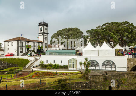 Ribeira Grande Stadt Gärten auf Sao Miguel Island, Inselgruppe der Azoren im Atlantischen Ozean gehört zu Portugal Stockfoto