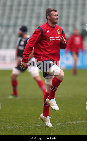 Britische und irische Löwen Peter O'Mahony während des Trainings im QBE-Stadion, Auckland. Stockfoto