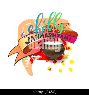 Happy Janmashtami Feier banner Stock Vektor
