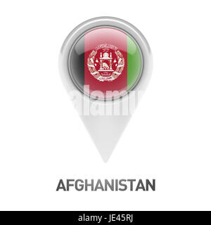 Afghanistan Fahne isoliert auf weißem Hintergrund Stockfoto