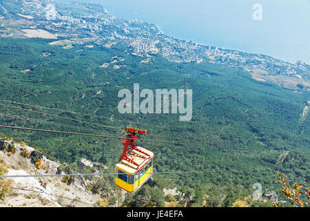 Seilbahn Mischor - Ai-Petri auf der Südküste der Krim Stockfoto