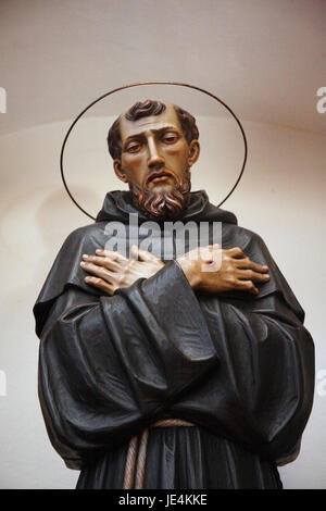 Italien Tuscany Sansepolcro: Kirche von St. Francis Statue des Hl. Franziskus San Francesco Stockfoto