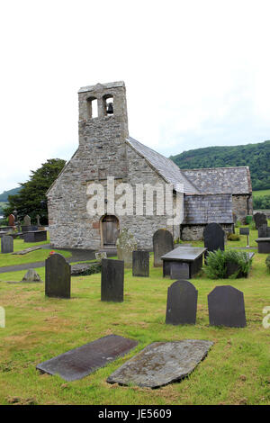 Die mittelalterliche Kirche St. Marien, Caerhun, Wales Stockfoto