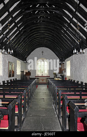 Innenraum der St. Mary's Church, Caerhun, Conwy, Wales Stockfoto