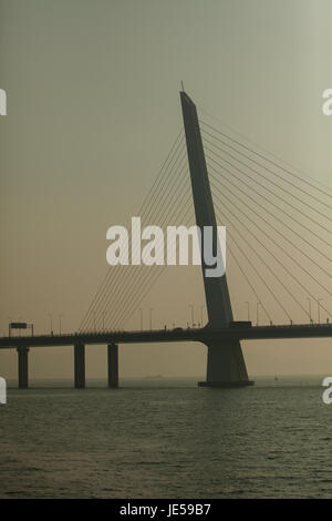 Shenzhen Bucht Brücke, Hong Kong SAR mit dem chinesischen Festland, Stadt Shenzhen, Provinz Guangdong, Volksrepublik China; Stockfoto