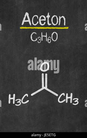 Schiefertafel Mit der Chemischen Formel von Aceton Stockfoto