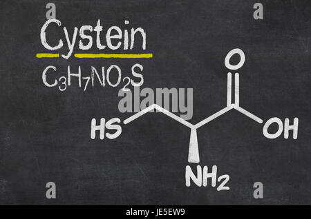 Schiefertafel Mit der Chemischen Formel von Cystein Stockfoto