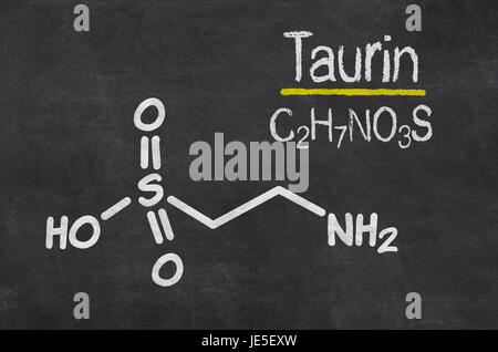 Schiefertafel Mit der Chemischen Formel von Taurin Stockfoto