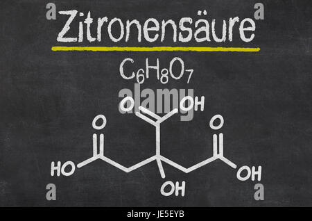 Schiefertafel Mit der Chemischen Formel von Zitronensäure Stockfoto