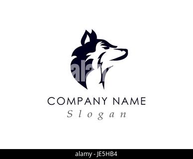 Wolf Kopf logo Stock Vektor