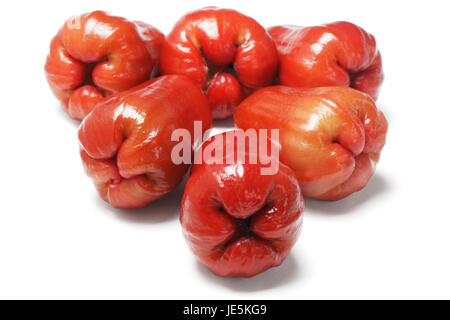 Wässrige Rose Äpfel auf weißem Hintergrund Stockfoto