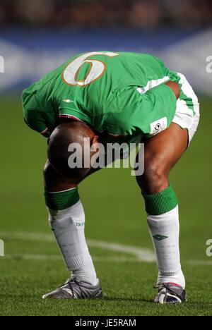 CLINTON MORRISON REP von Irland & BIRMINGHAM CI LANSDOWNE ROAD DUBLIN 12. Oktober 2005 Stockfoto