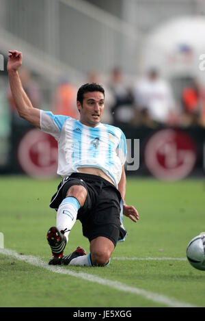 LIONEL SCALONI Argentinien PUSKAS FERENC STADION BUDAPEST Ungarn 17. August 2005 Stockfoto