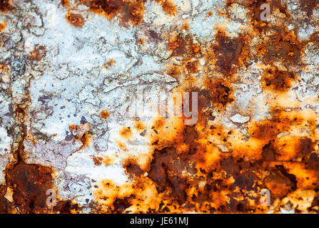 Rostige Metalloberfläche mit reichen und verschiedenen Textur. Stockfoto