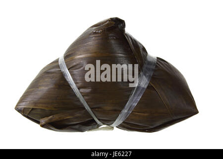 Klebreis Knödel auf weißem Hintergrund Stockfoto