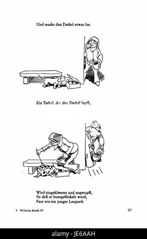 „Busch Werke v4 S 095“ ist ein weiterer Band in der Reihe „Busch Werke“, der Einblicke in die Werke des deutschen Künstlers Busch gibt. Auf dieser speziellen Seite wird ein wichtiges Stück aus dem Portfolio des Künstlers hervorgehoben, das zum Verständnis seiner Kunst und seines Einflusses beiträgt. Stockfoto