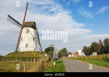 Die Schellemolen in Damme, West-Flandern, Belgien. Stockfoto